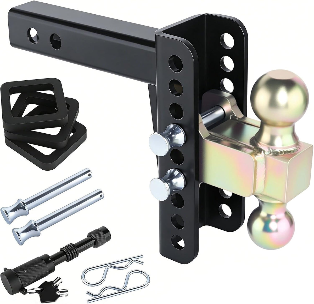 adjustable drawbar trailer hitch fit for 2-inch receiver, main product view