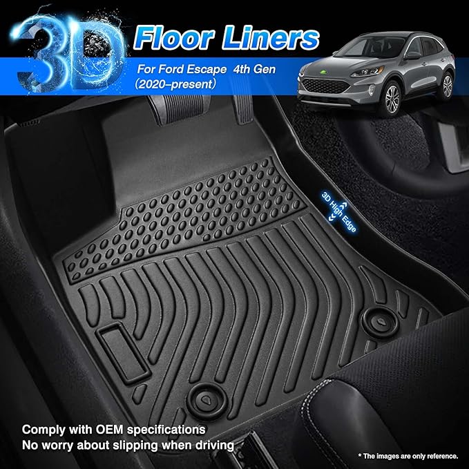 Floor Mats for Ford Escape 2020-2025 2026, All Weather Floor Liner for Escape - Image 2