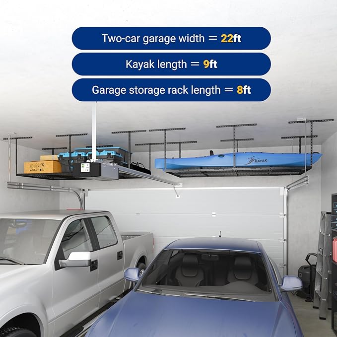 FLEXIMOUNTS 4x8 Overhead Garage Storage Rack, Adjustable Garage Storage - Image 5