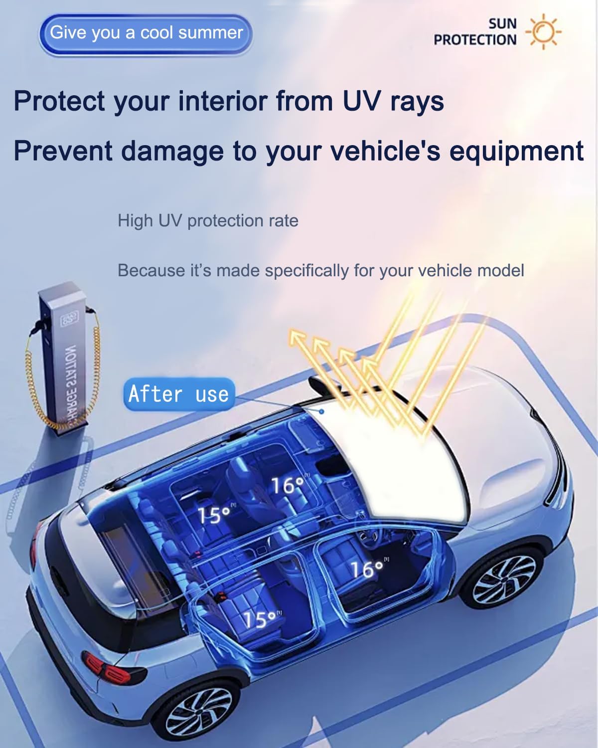 oricarmes Precisely Designed for 2025 2026 Chevy Equinox ev Sunshade 99% UV Blocking Chevy Equinox ev Accessories Windshield Sun Shade Custom Fit & OEM-Approved Design