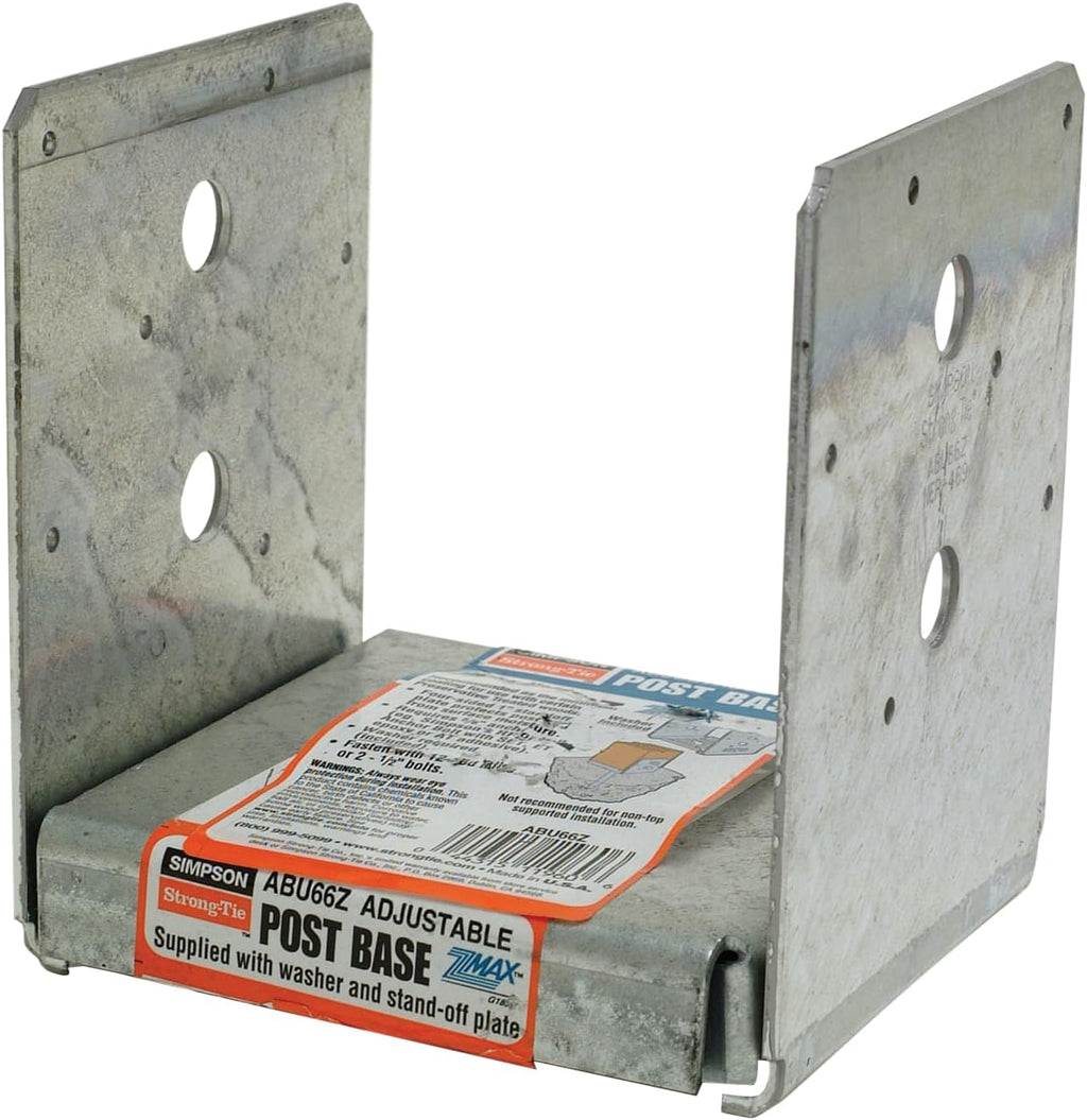 simpson strong-tie abu66z abu zmax galvanized adjustable standoff shown in use