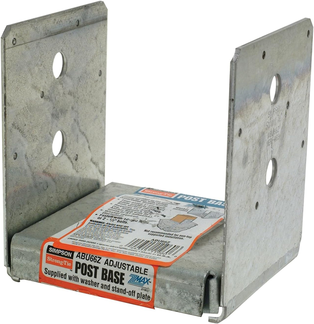 simpson strong-tie abu66z abu zmax galvanized adjustable standoff shown in use