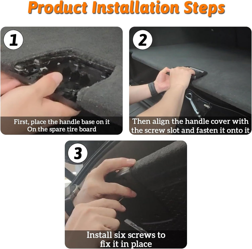 Rear Trunk Floor Mat Handle 51479120283 for BMW X5 E70/F15 (2006-2018), X6 E71/F16 (2007-2019) – Replacement Without Locking Function（Black）