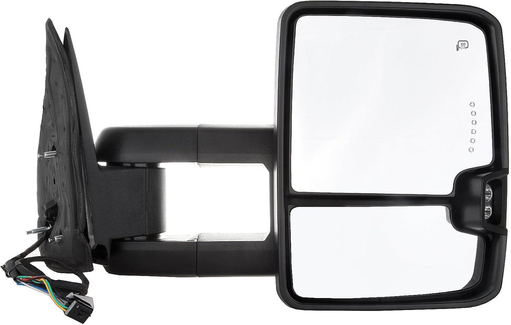 A Pair Heated Towing Mirrors Fits 2001-2002 for GMC Sierra 1500 HD/2500 HD/3500, Power Adjusted View Mirror with LED Turn Signal Light
