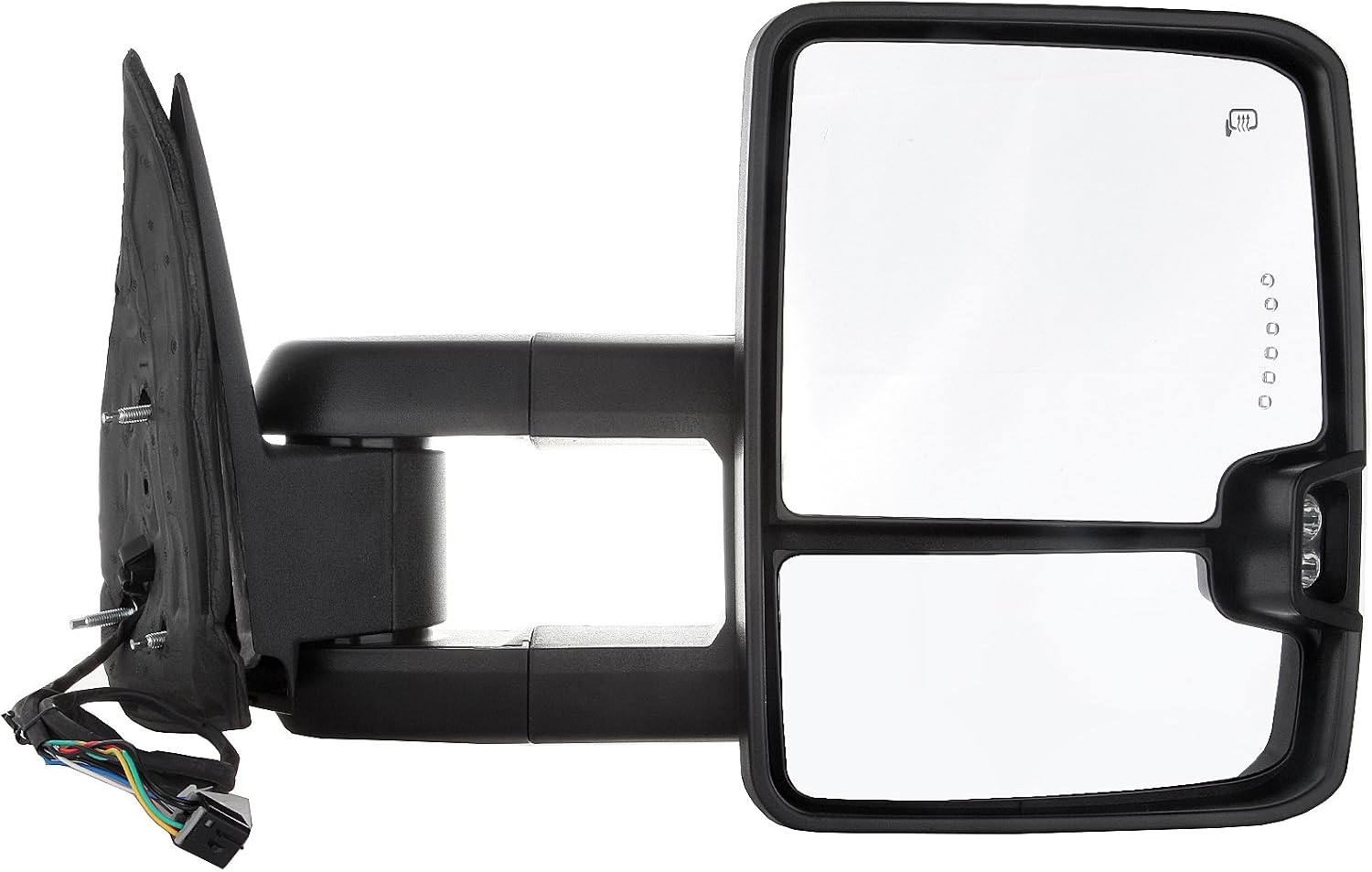 A Pair Heated Towing Mirrors Fits 2001-2002 for GMC Sierra 1500 HD/2500 HD/3500, Power Adjusted View Mirror with LED Turn Signal Light