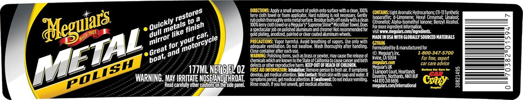 Meguiar's G211606 Metal Polish -6 Oz Container