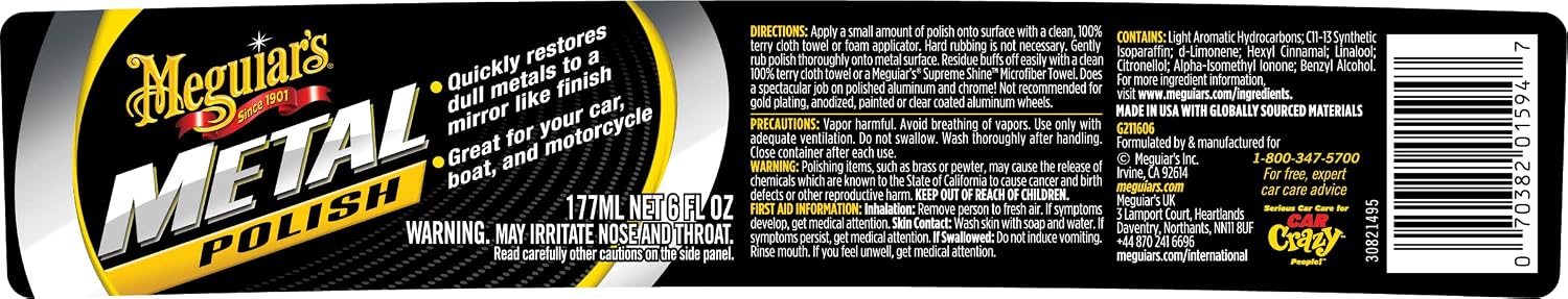 Meguiar's G211606 Metal Polish -6 Oz Container