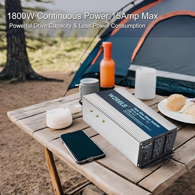 WZRELB 1800W Pure Sine Wave Inverter 48V DC to 110V 120V AC, Car Power Inverter - Image 3