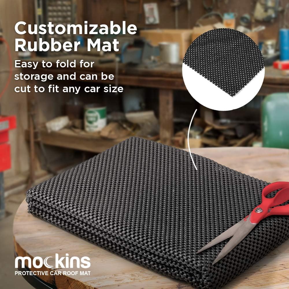 Mockins 43" x 39" Non-Skid Anti Slip Mat for Car Roof Cargo | Soft Roof Rack Pads | Auto Roof Mat & Cargo Liner for SUV Car Truck & Van | Customizable Multifunctional Anti Slip Car Mat