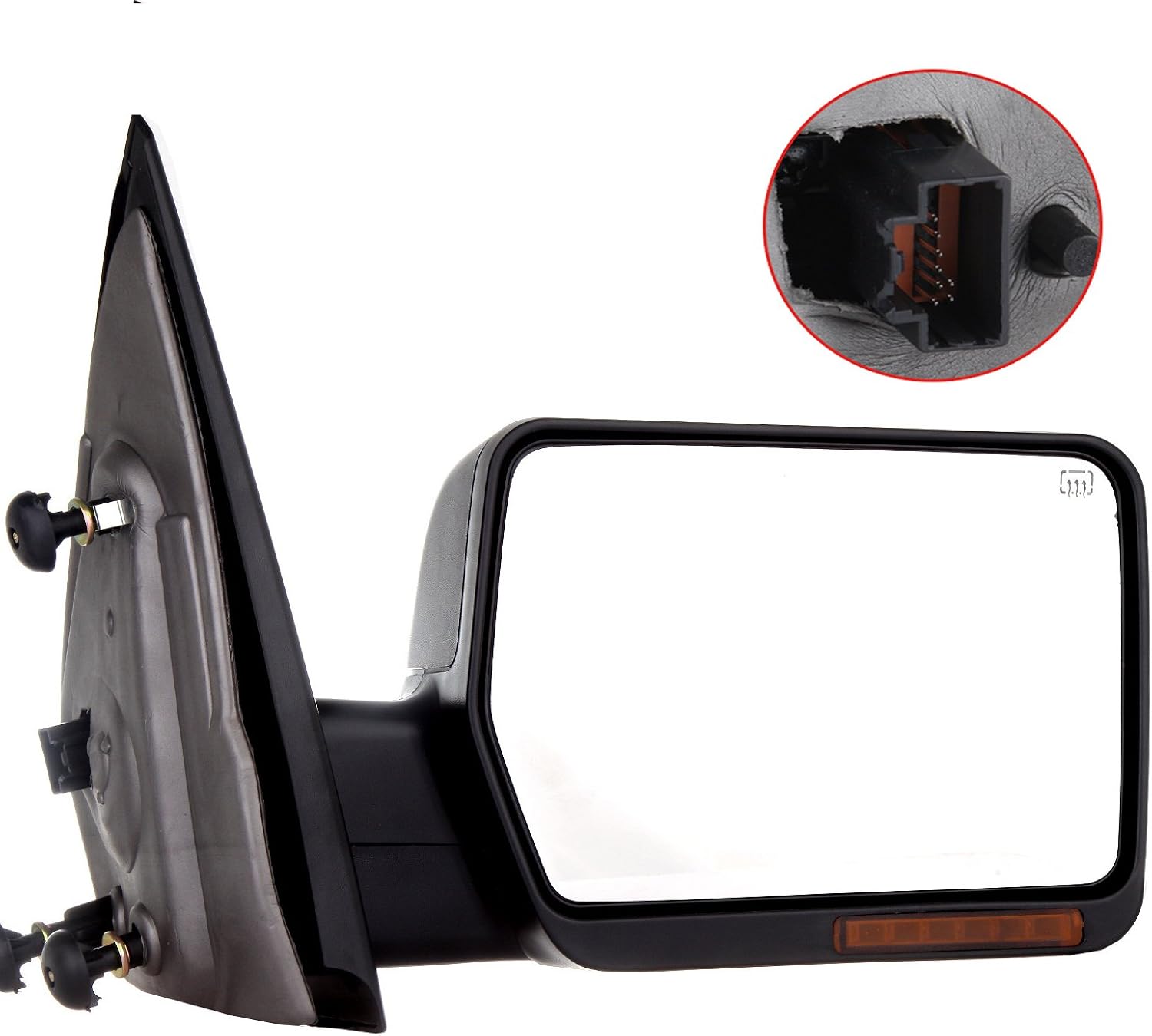 Passenger Side Heated Towing Mirrors Fits 2004 2005 2006 for Ford for F150 Pickup Truck, Power Adjusted View Mirror with Turn Signal Indicator