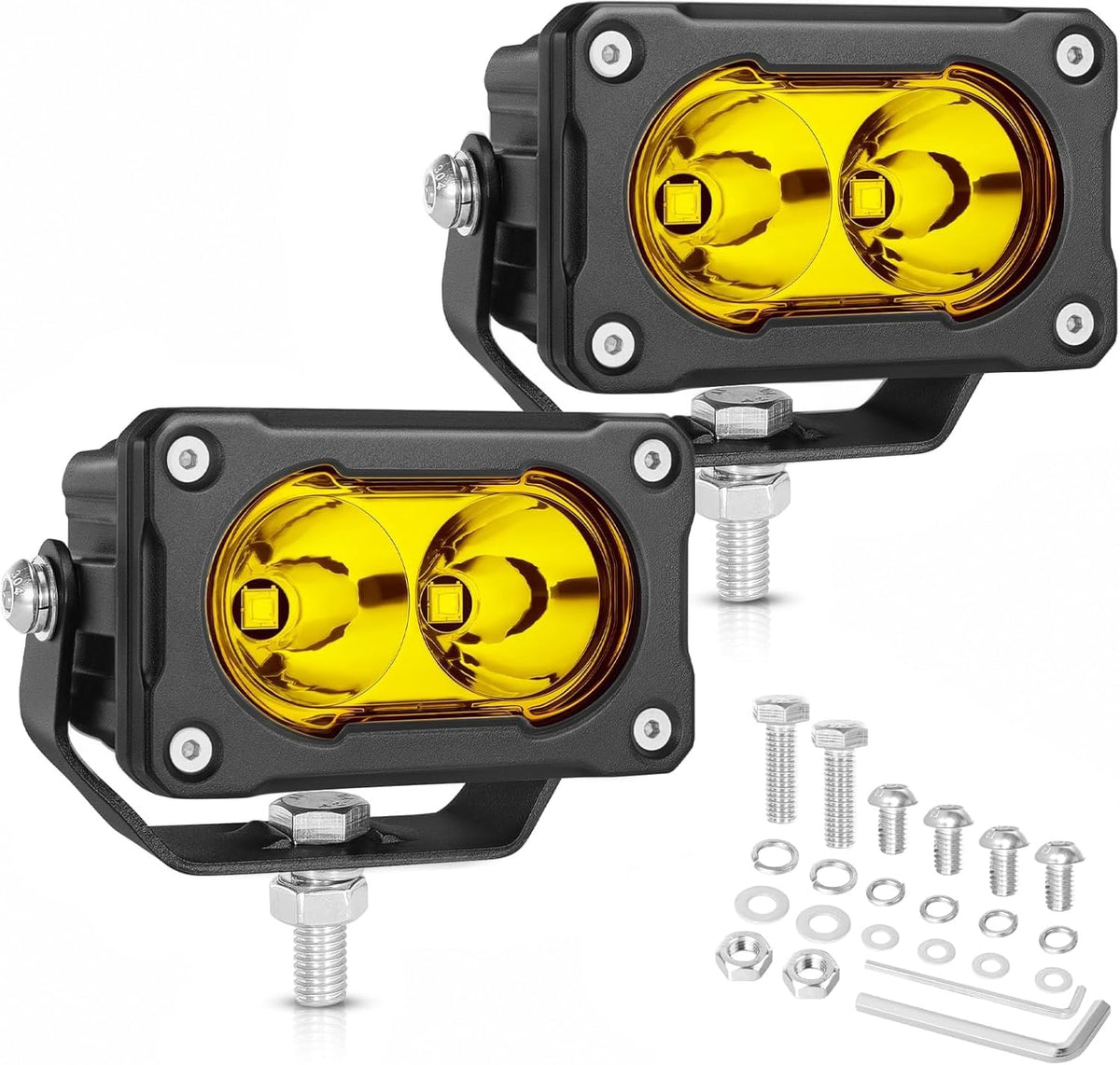 offroadtown led pods yellow 3'' 40w spot cree, main product view