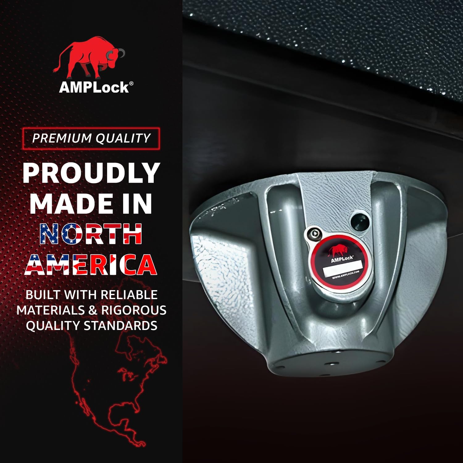 AMPLock - U-LPCF Heavy Duty Trailer Kingpin Lock, Patented Cylinder Lock, Commercial Trailer Security Conical King Pin Lock, Reliable Heavy Duty Kingpin Lock for Enhanced Trailer Protection & Security