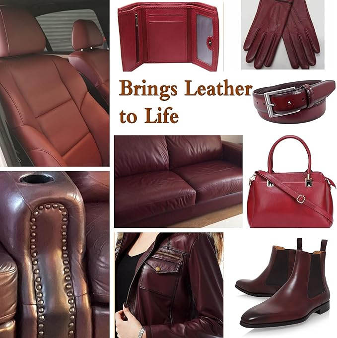 Maroon Leather Repair Kit for Furniture Dye Car Interior Vinyl Seats Paint - Image 5