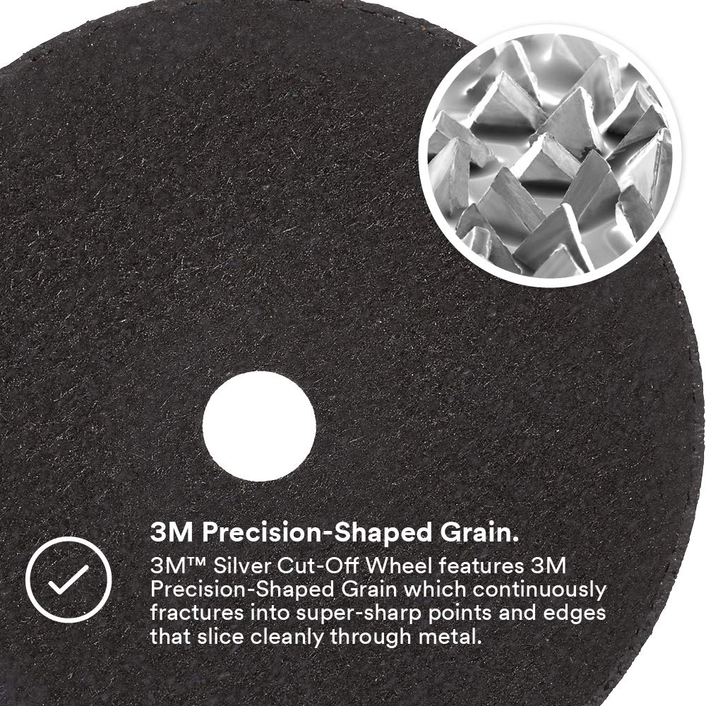3m silver cut-off wheel, 87467, 36+, t1, 5, front angle view