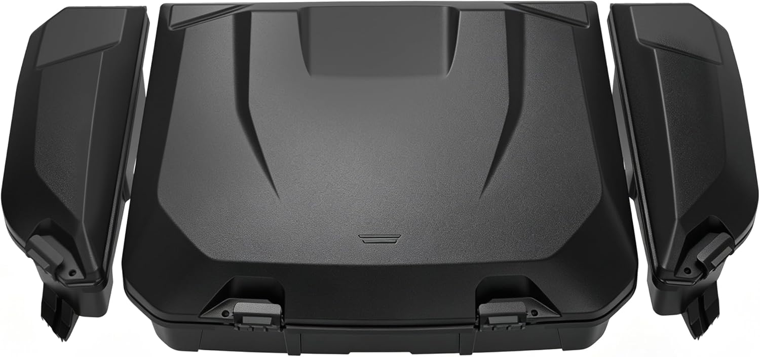 96L Rear Cargo Box & 13.5L Side Storage Boxes for Can Am Maverick R MAX X RS 2024+ Accessories, Water Resistant Cargo Storage Bin Tool Box(3PCS, Direct Replace OEM #715007182/715007372)
