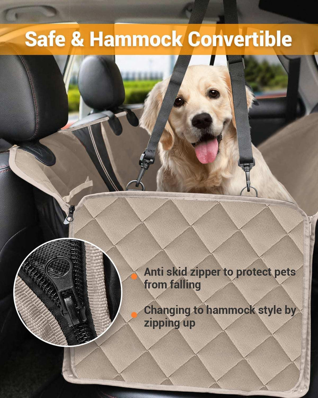 dog car seat cover, 600d heavy dute car, side view
