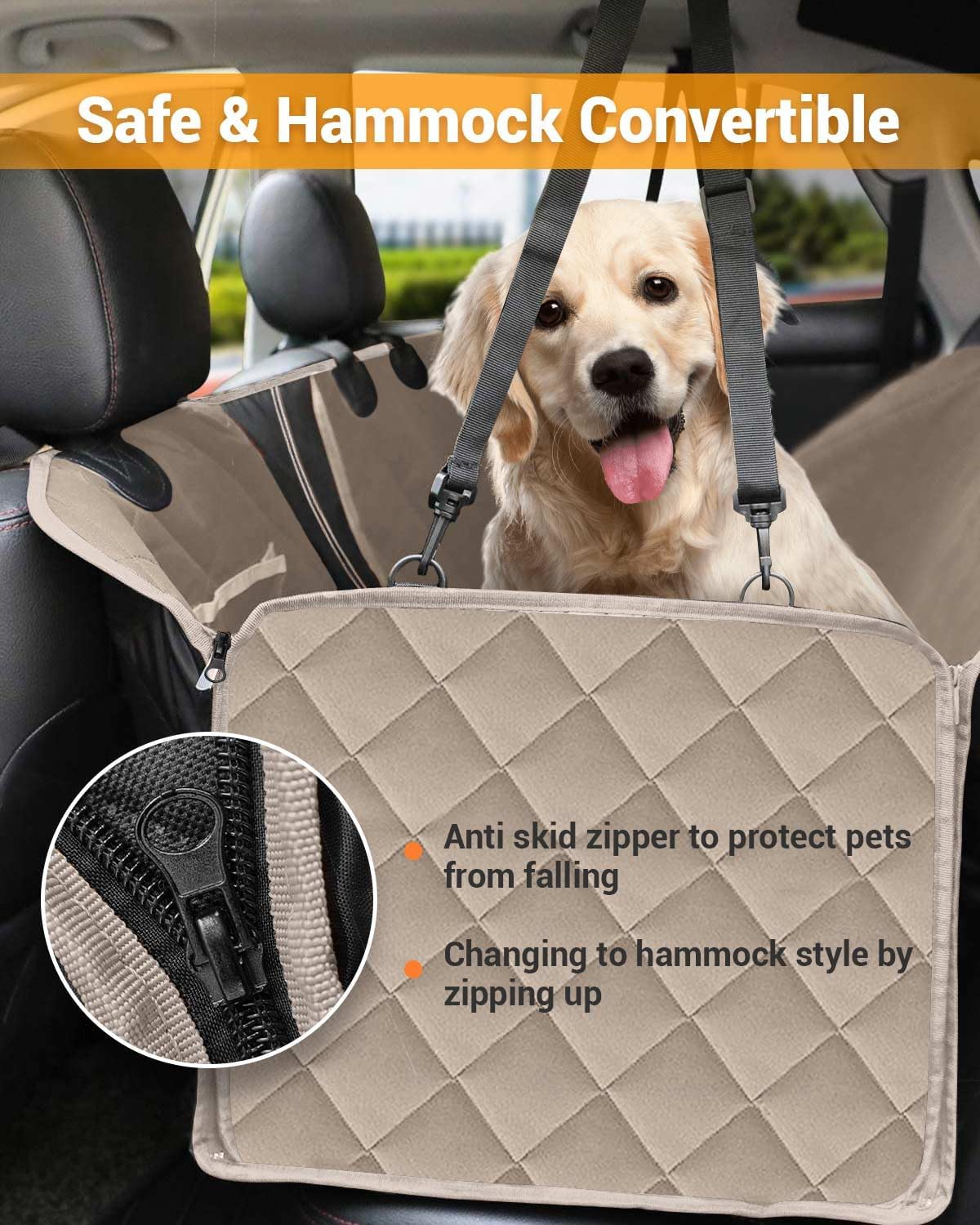 dog car seat cover, 600d heavy dute car, side view