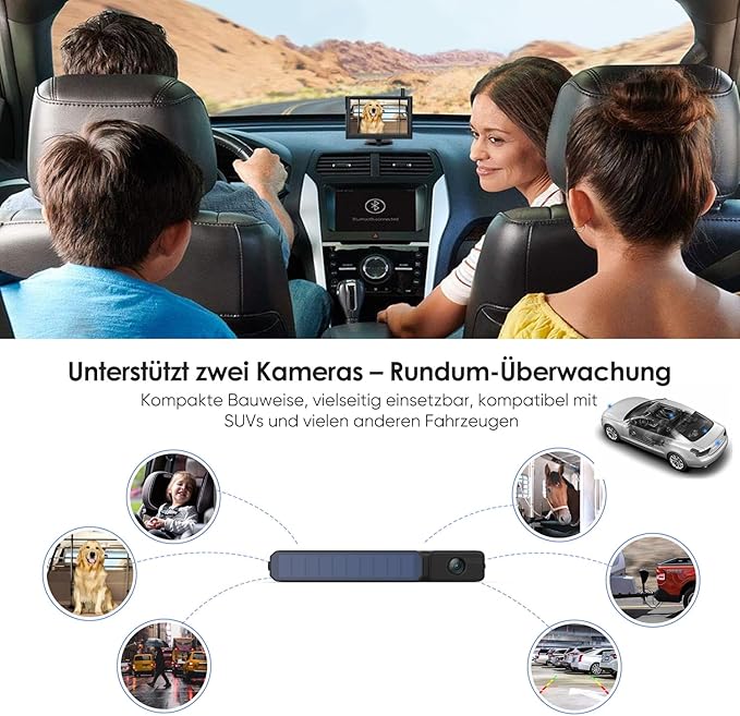 Solar Wireless Backup Camera, 1080P 5'' Monitor Back Up Camera Systems Wireless - Image 4