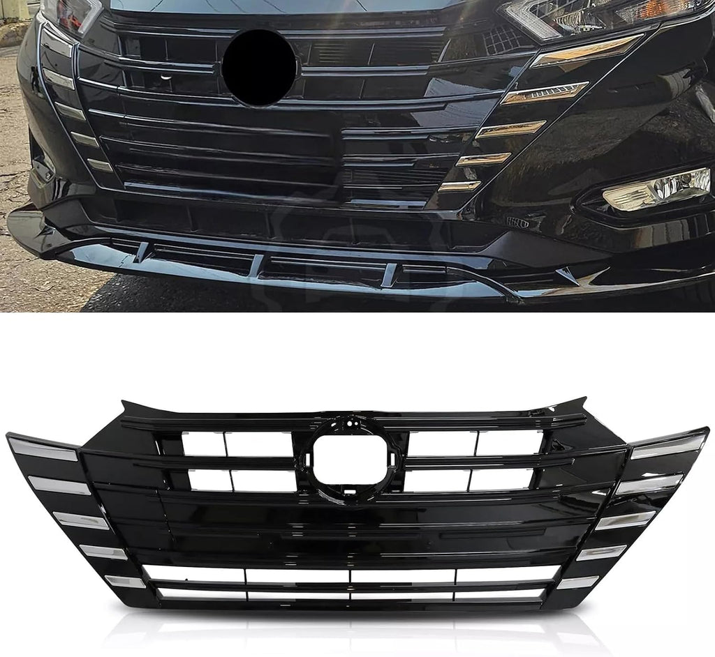 62070-6EM0A Front Grille Grill Assembly Chrome+Black Fit For Nissan Versa 2023 2024 2025