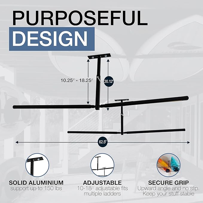 StoreYourBoard Adjustable Kayak Ceiling Rack – Hi Port 2 Garage Ceiling Kayak