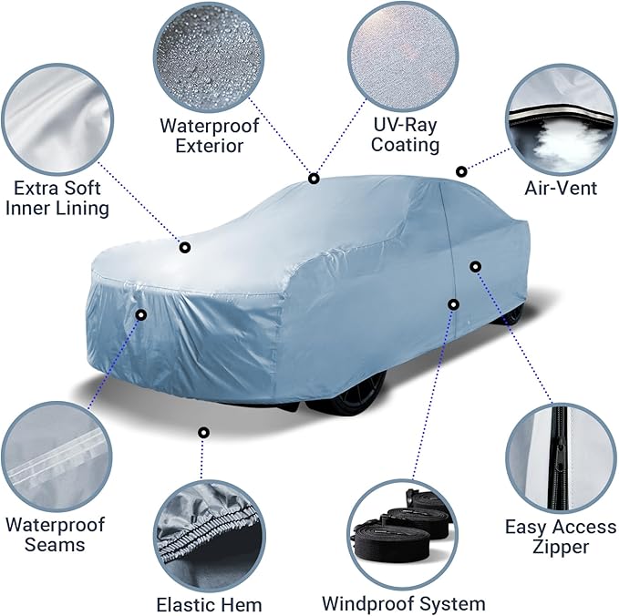 iCarCover Custom Car Cover for 1964-1968 Ford Mustang Waterproof All-Weather - Image 4