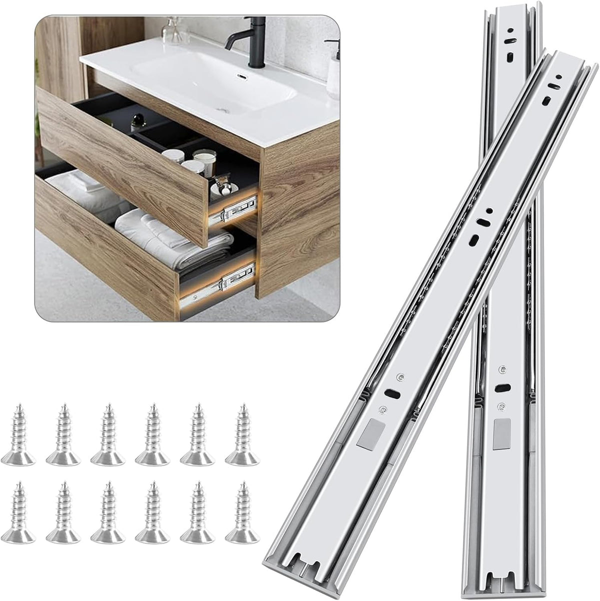 22 inch soft close drawer slides 4 pairs, main product view