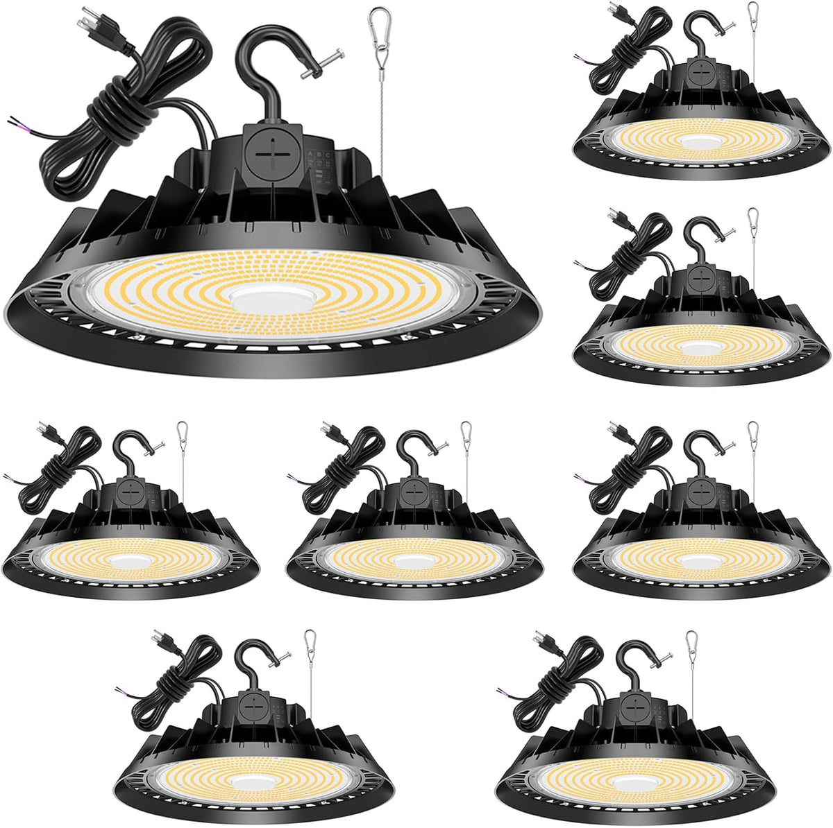 8Pack LED High Bay Lights, 150W UFO High Bay LED Shop Lights, 22500LM