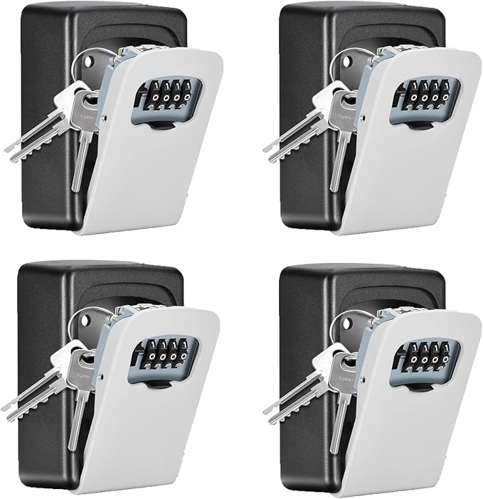Key Lock Box Wall Mounted, Fayleeko 4 Digit Combination Lockbox by Fayleeko