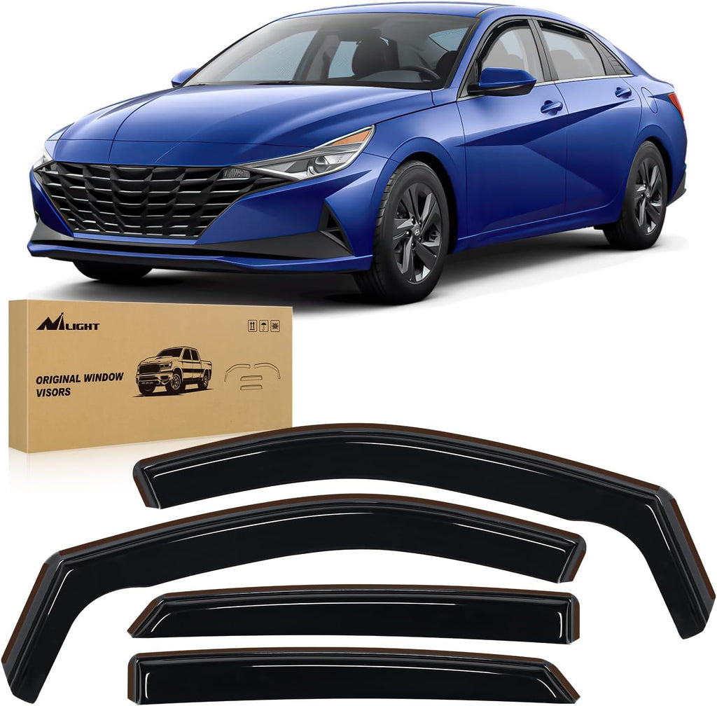 Nilight in-Channel Rain Guards for Hyundai Elantra 2021 2022 2023 2024 2025