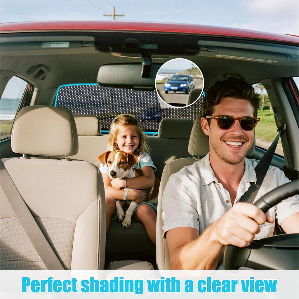 ZATOOTO Rear Window Sun Shade for Ford F150 2016-2024, Visible Back Windshield Shades for Safety Driving UV Rays Protection Reduce Heat Mesh Window Shade for Baby in Car