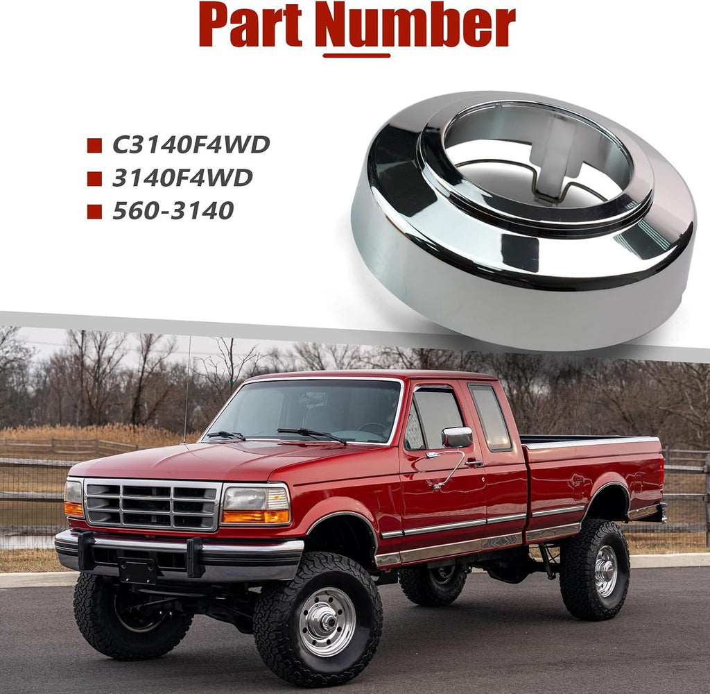 Wheel Center Cap for Ford F250 F350 Pickup Van E150 E250 E350 E450 F250 F350 4WD 1994-2008 Wheel Chrome Center Hub Cap,Replaces C3140F4WD 3140F4WD 560-3140
