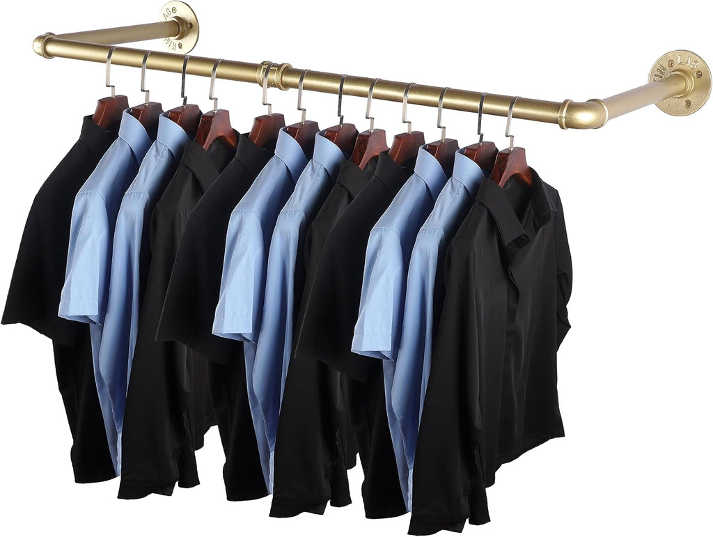addgrace industrial iron pipe clothing garment rack wall, main product view