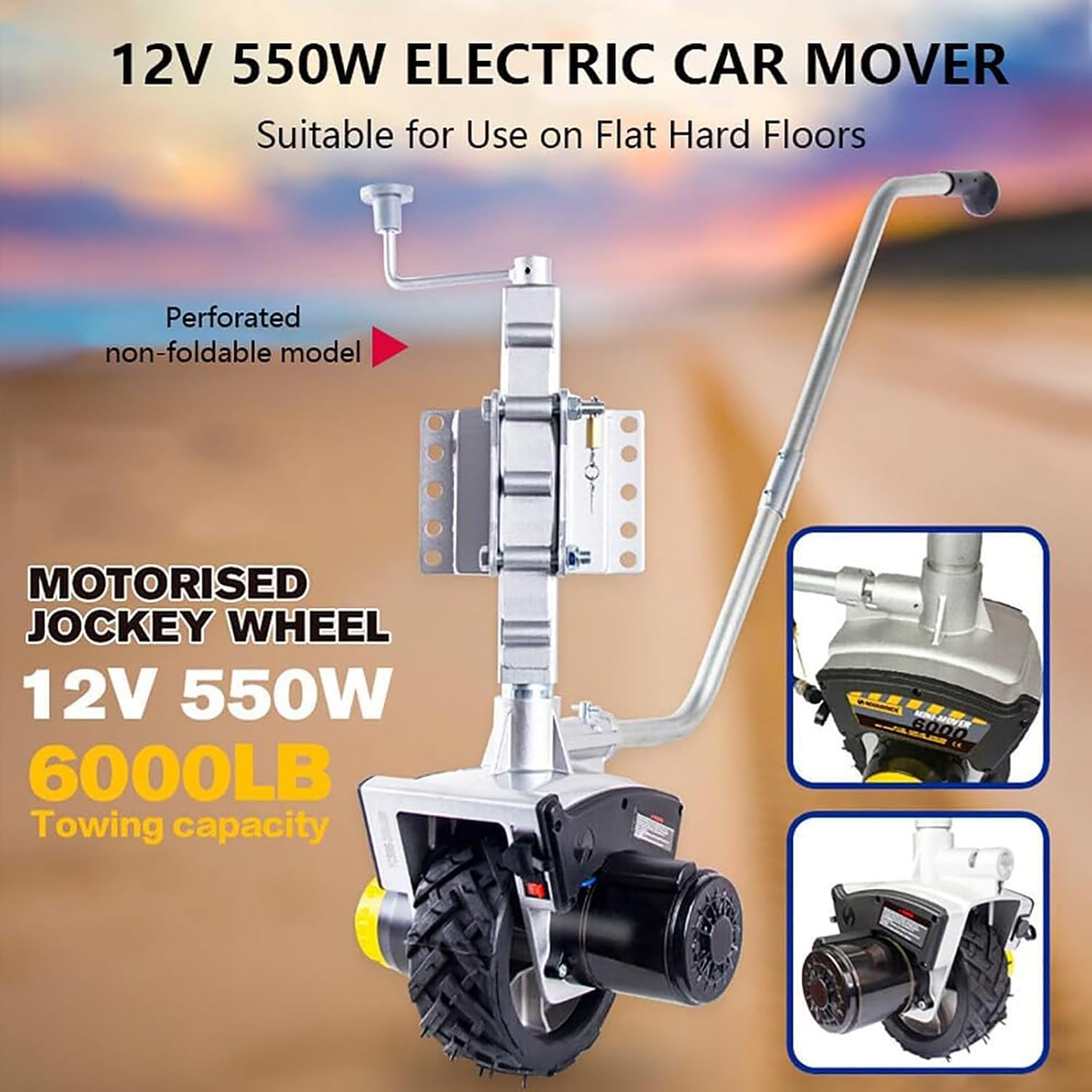 Electric Motorised Trailer Dolly 550W 12V Tool for Moving Caravans, Boats, and Trailers - Mobile Equipment for Easy Transport and Maneuverability