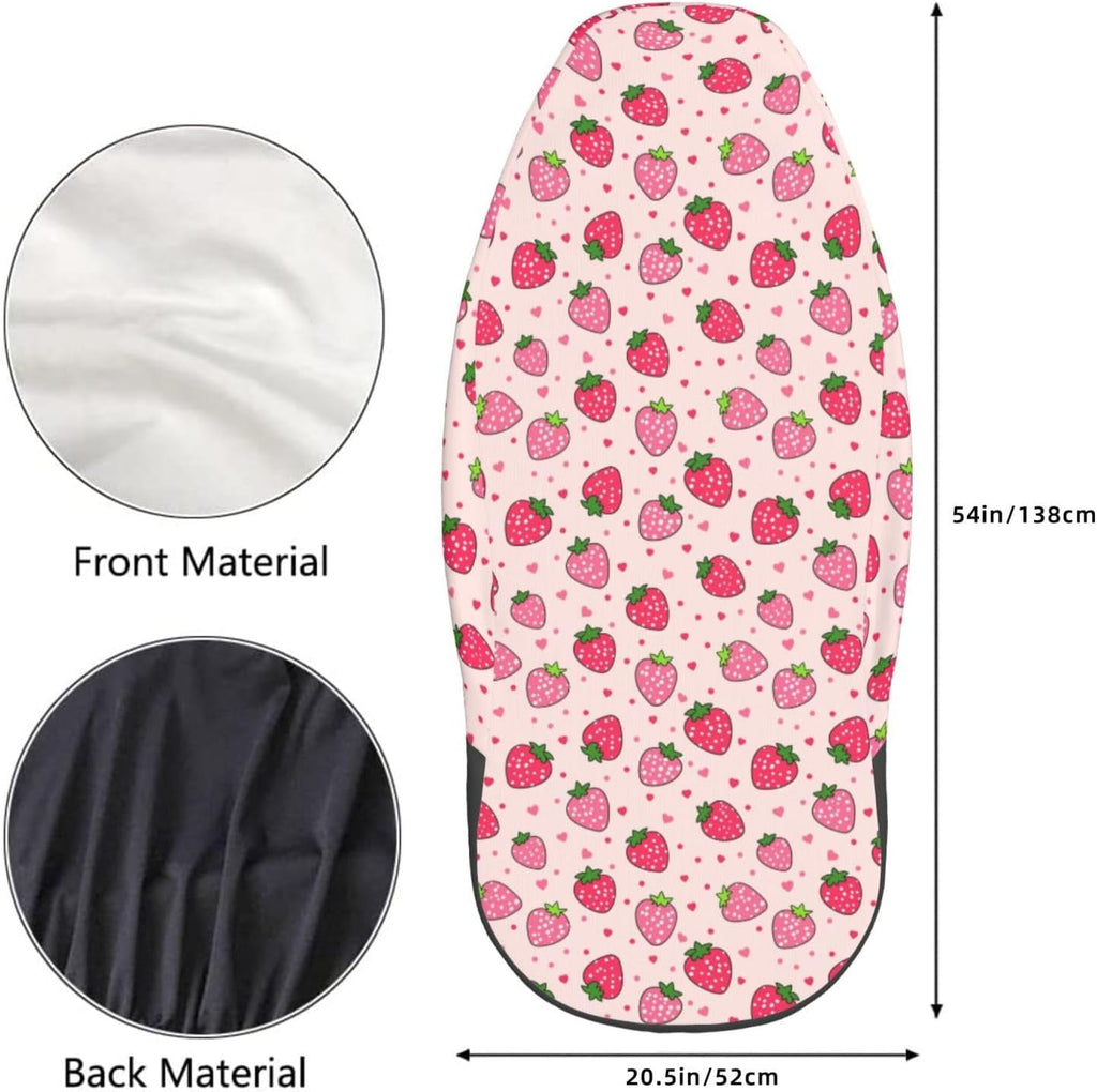dujiea pink strawberry 2 pcs universal auto seat, close-up detail
