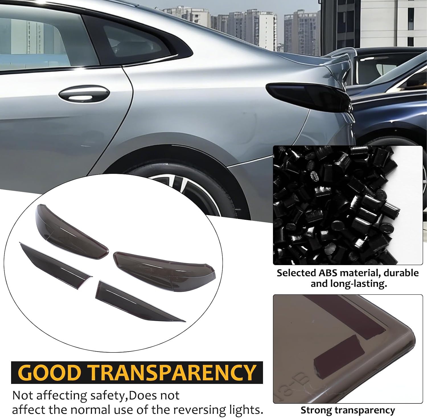 Sekhyna Car Tail Light Lamp Cover for BMW,Rear Tail Light Shell Trim Cover,Rear Lamp Shade Brake Indicator Light Accessories (BMW 2 Series F44 2020-2024 Model, 4PCS