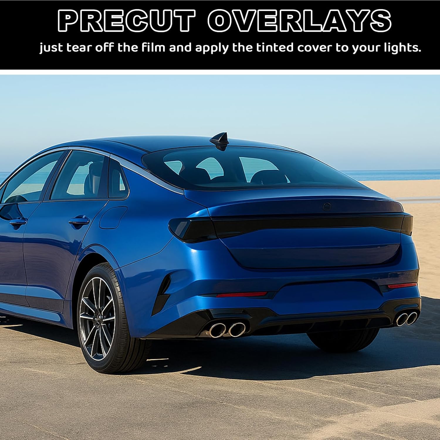 Precut Taillight Headlight Light Covers Tint fit for Kia K5 2021 2022 2023 2024 Complete Tail Light Overlay Kit with Gloss Dark Smoke Wrap Cover Vinyl Decals Film Accessories