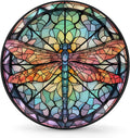 Spare Tire Cover for RV Trailer, Glass Dragonfly Pattern Tire Covers Universal Fit for Travel Trailer Camper Jeep RV SUV Truck Waterproof Wheel Cover (17 inch for Diameter 31” - 33”),A-789