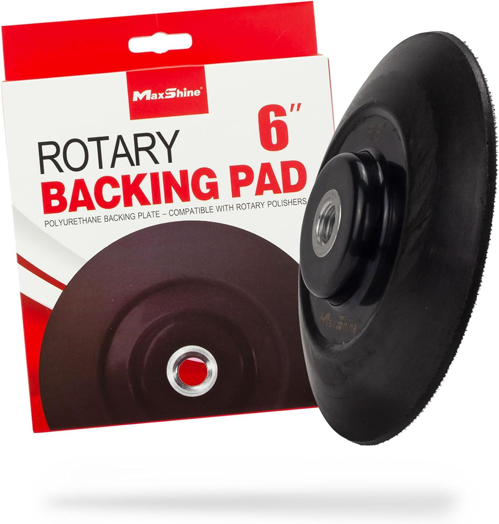 Maxshine 6" Universal Hook & Loop Rotary Backing Pad Polishing Plate (152mm) - Compatible with Universal Rotary Polishers - Sanding, Polishing, Buffing - Professional Grade for Car Care Detailing