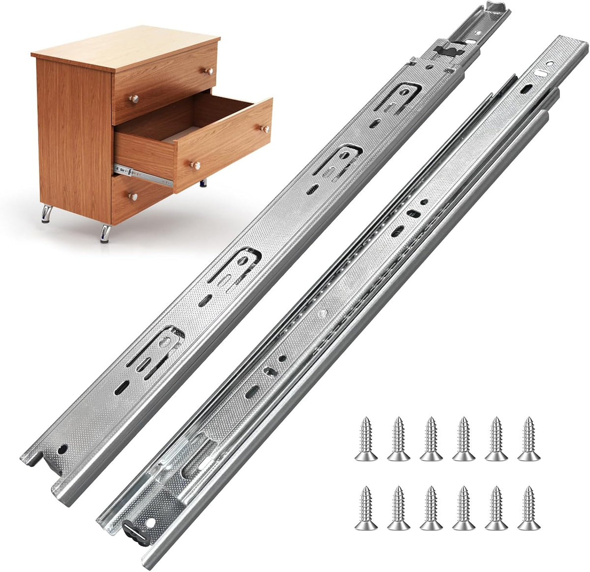 22 inch drawer slides 4 pairs (8pcs) full, main product view