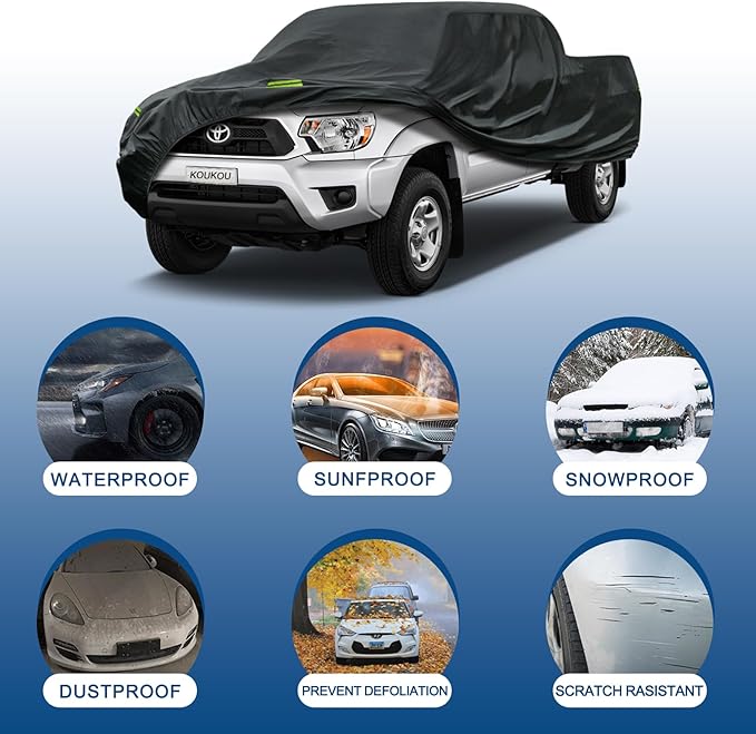KouKou Truck Cover Waterproof All Weather, 7 Layers Heavy Duty Pickup Truck - Image 4