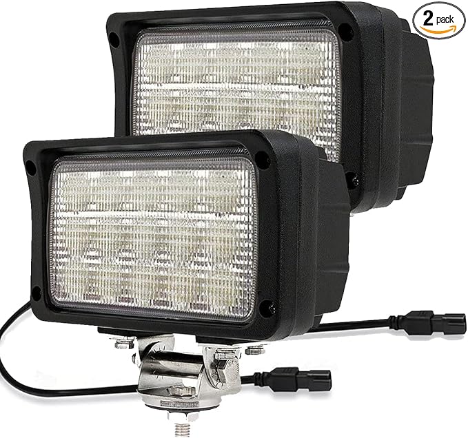 2PACK 6.3IN 45W Led Work Lights 12v/24v 4500LM 6500K Rectangular Foglights by JASLITE