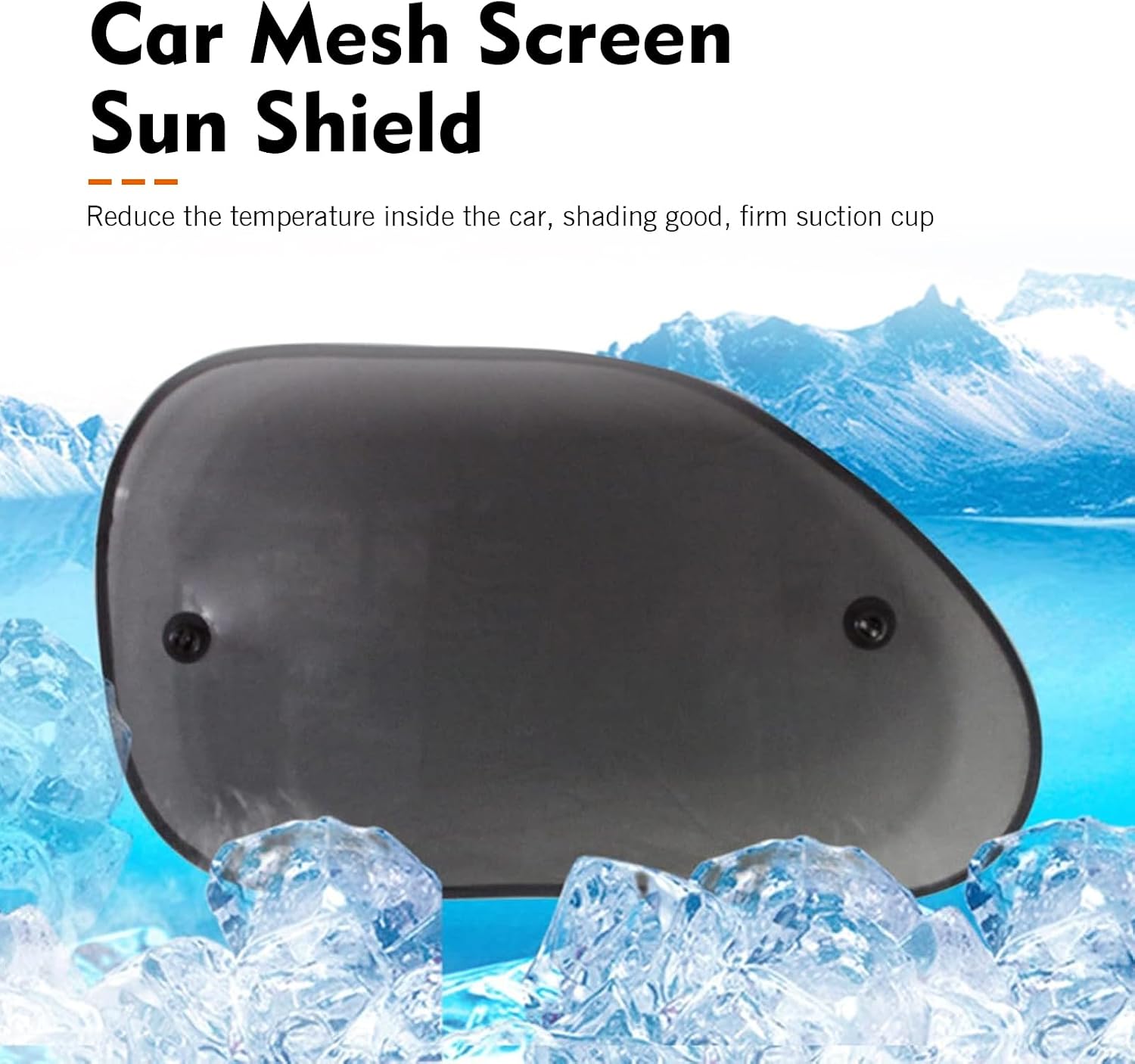 2 PCS Car Side Window Sun Shade, High Density Net Window Sunshade with 4 Suction Cups, Daily Use Reduces Glare Car Window Sun Screen, Universal for Most Cars (Black)