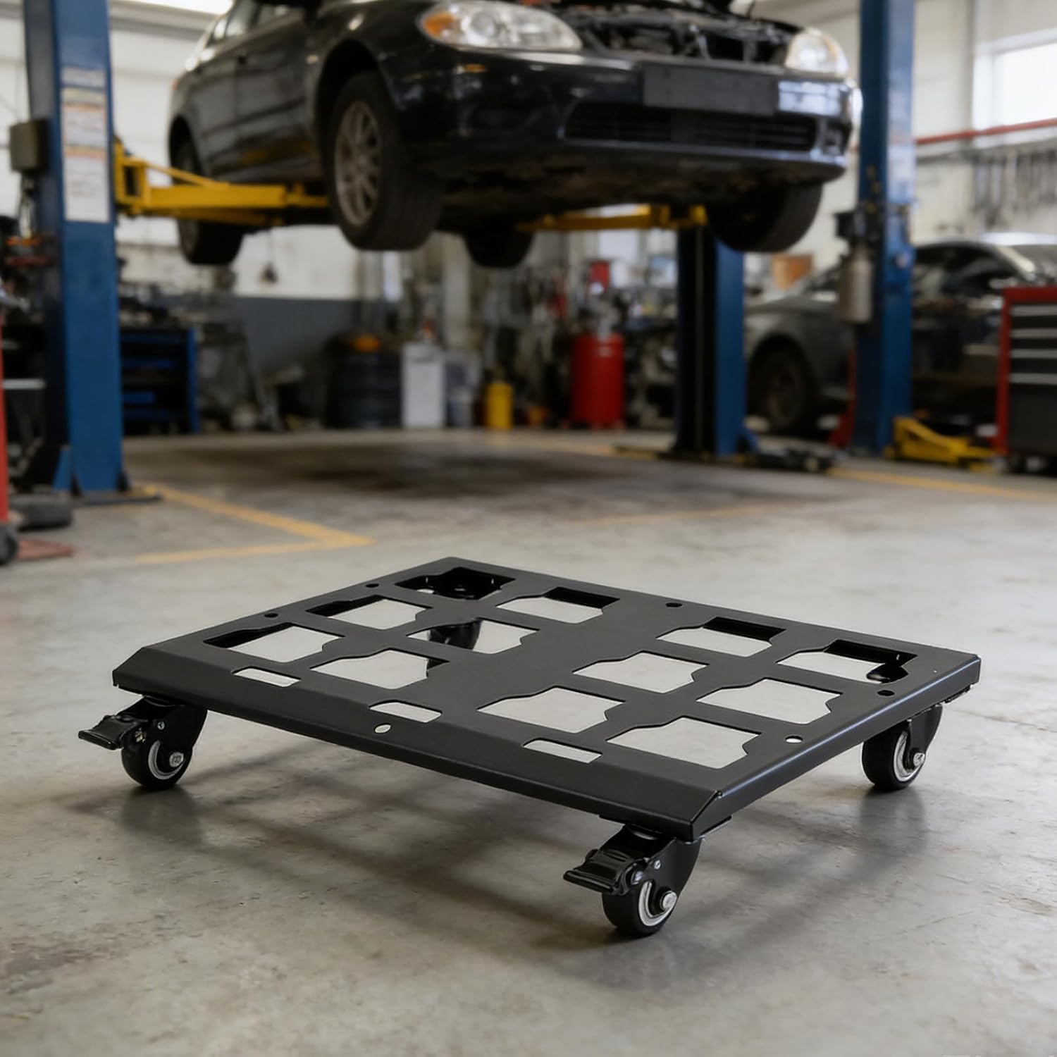 Heavy Duty Tool Box Dolly with Swivel Casters 200LBS | Compatible with packout toolboxes, carbon steel frame, anti-rust treatment, 360° locking wheels, durable toolbox cart
