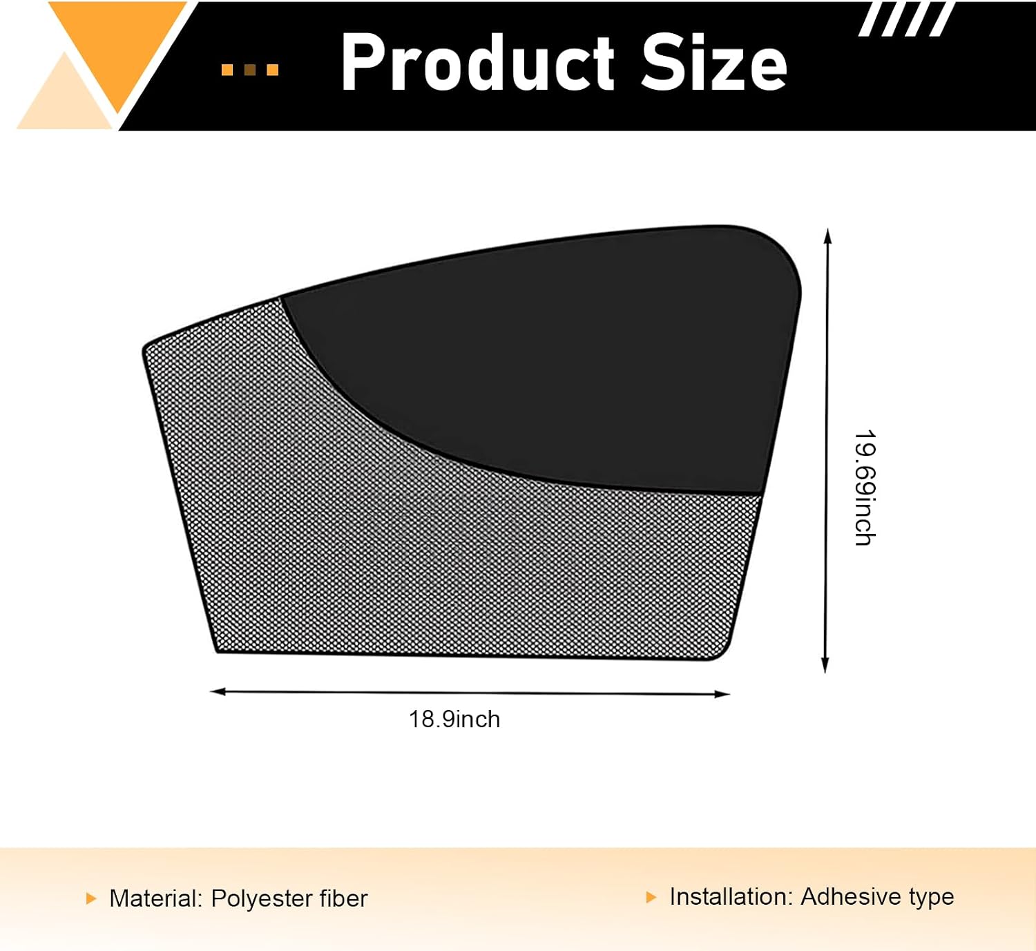 2 PCS Car Window Sun Shades, Magnetic Double Layer Side Front Window Cover, Full Shade Half Blackout See-Through Design, Heat Glare Block Protector, Auto Accessory for Driver Passenger