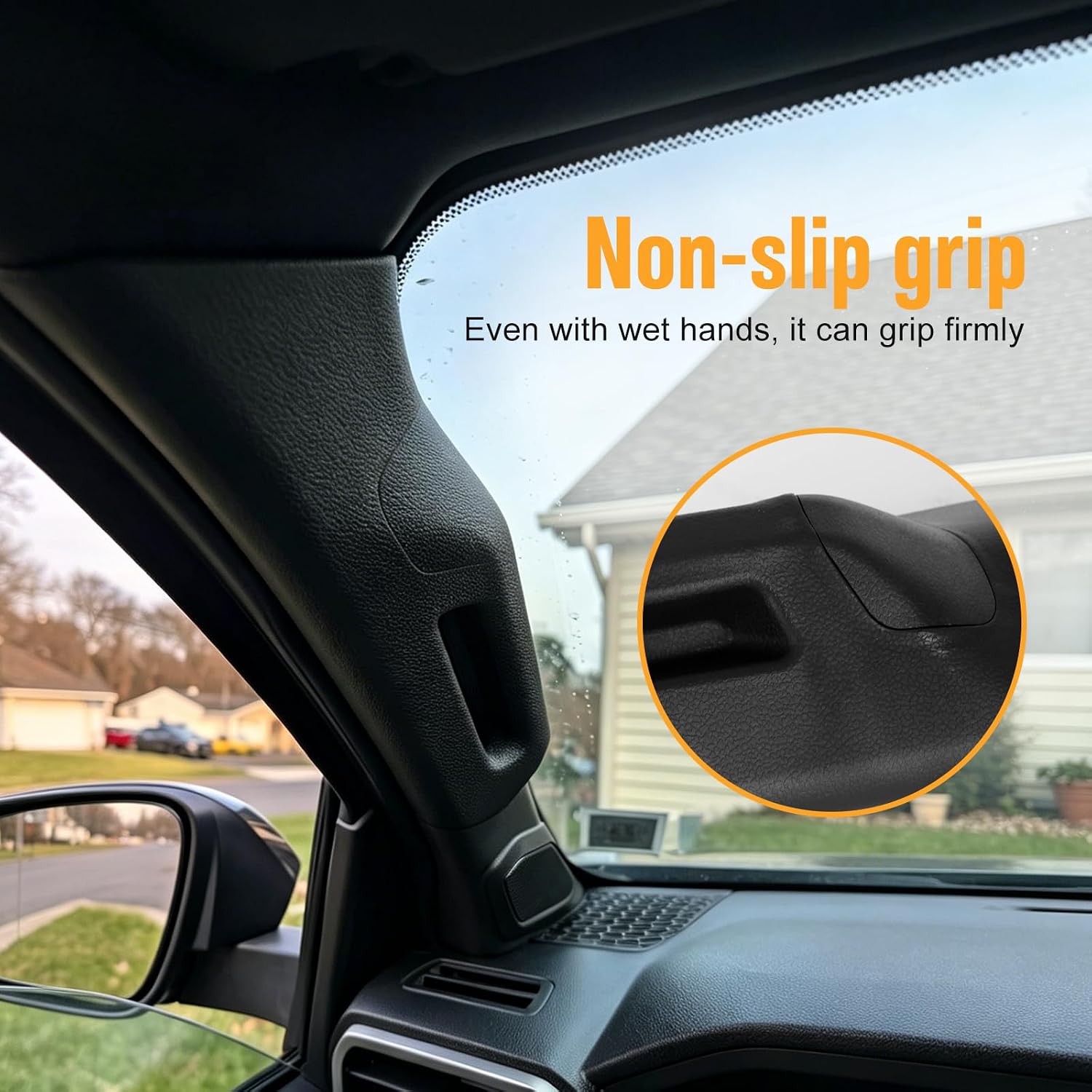 Driver Side A-Pillar Grab Handle Compatible with 2024 2025 2026 Toyota Tacoma Gen 4th, OEM-Style Texture, Matches Passenger Side, Easy Installation