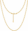 kisper paperclip chain necklace for women 14k gold, main product view
