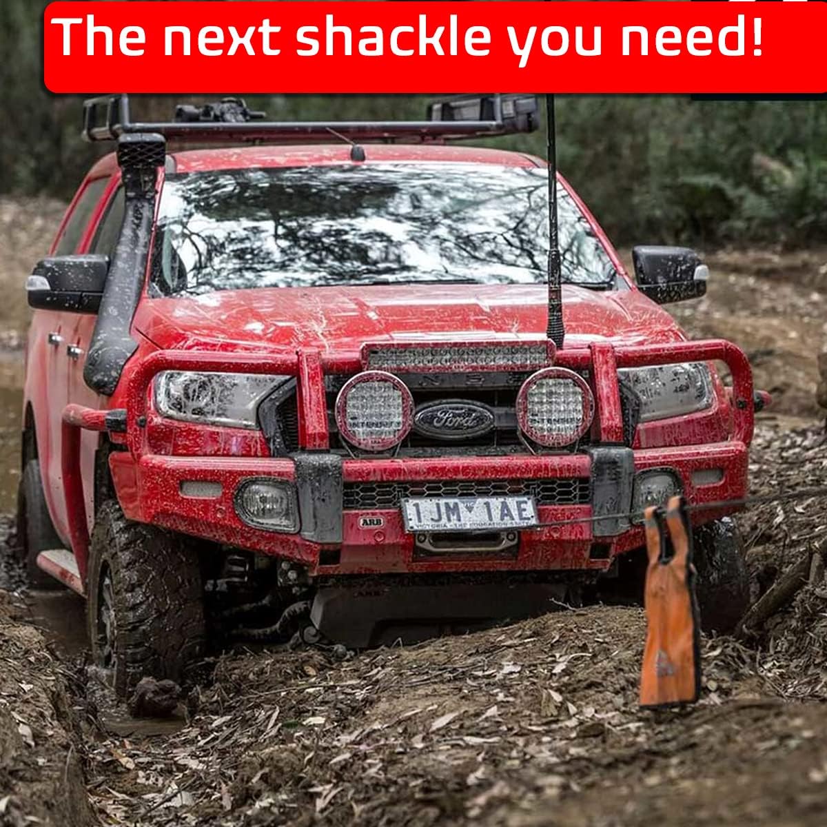 Soft Shackle 1/2" X 22 Inch (57,000LBS) Breaking Strength, Synthetic Road Recovery Rope for Sailing SUV ATV 4X4 Truck Jeep 2 Pack -Safer Than Metal Shackle