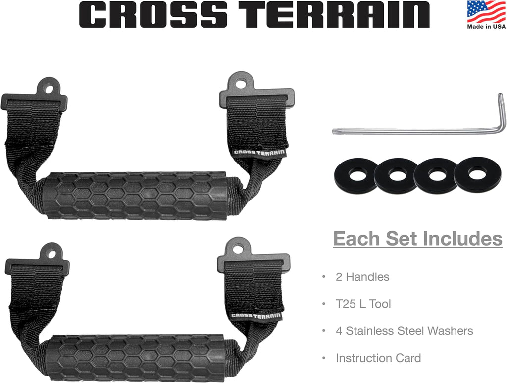 NXTGEN Cross Terrain Grab Handles for Jeep Wrangler JL 2018–2026 - Magnetic Stow-Away, Sky One Touch Compatiable – Airbag Compatible – Front & Rear – 2 Piece Set Left & Right