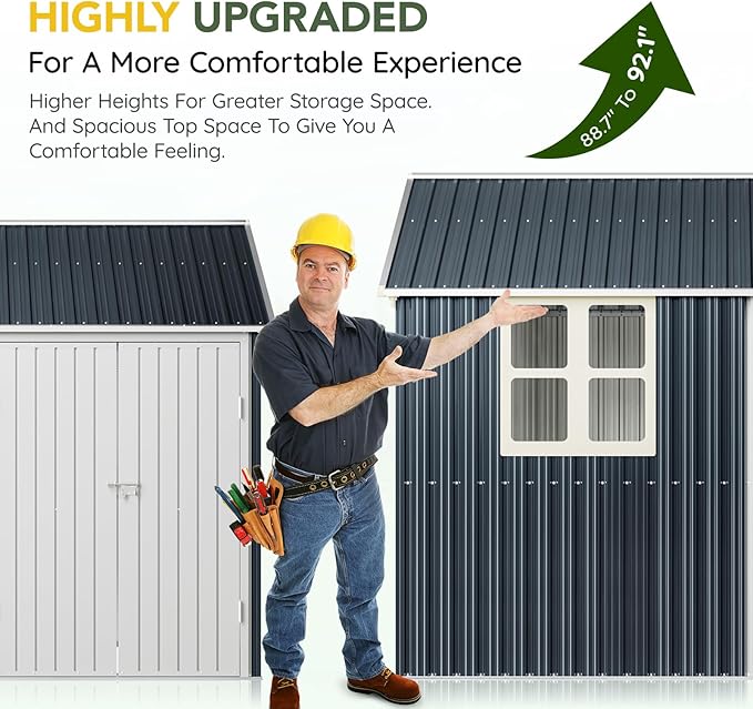 Breezz 8X10FT Outdoor Steel Storage Shed - Image 3