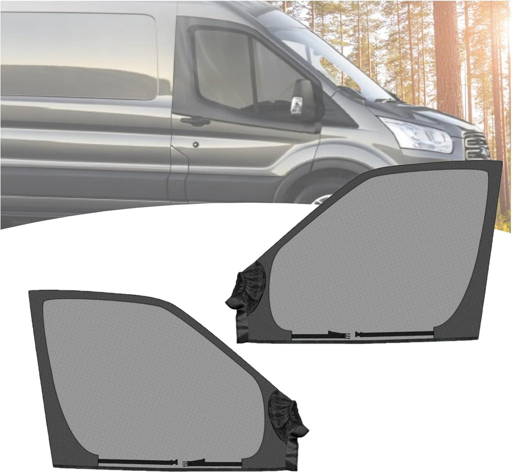 Magnetic Van Window Bug Screens, 2pcs Universal Caravan Front Door Bug Screen Breathable Truck Side Window Breathable Mesh Net for Ram Promaster, Sprinter, Metris and Other Vans
